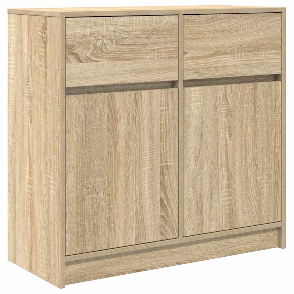 Skænk med skuffe Sonoma eg 80x34x76 cm træmateriale