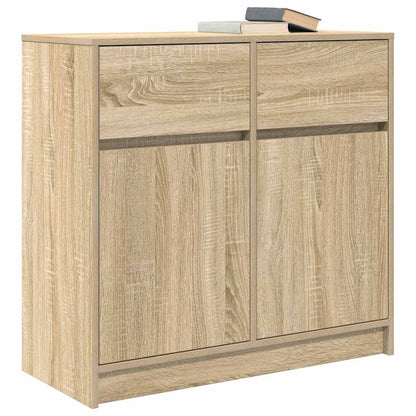 Skænk med skuffe Sonoma eg 80x34x76 cm træmateriale