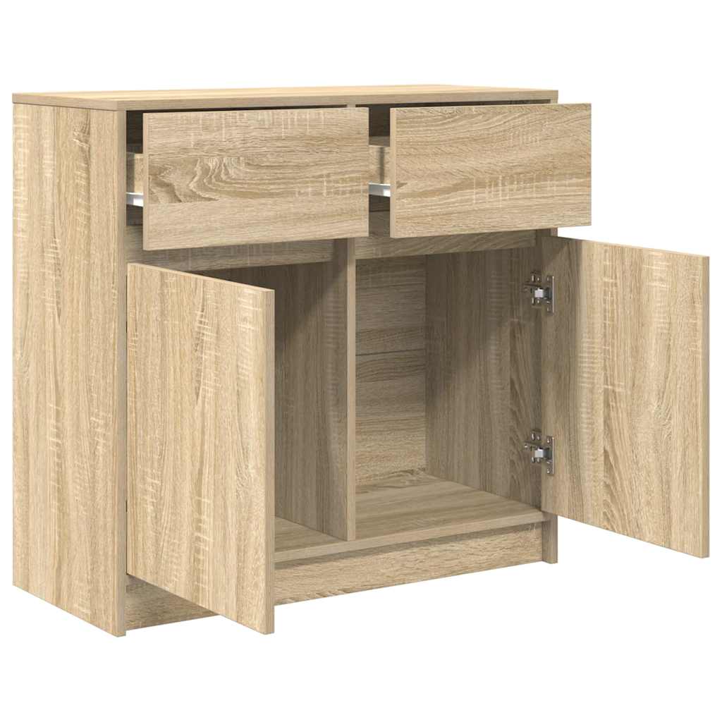 Skænk med skuffe Sonoma eg 80x34x76 cm træmateriale