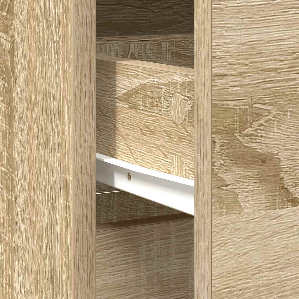Skænk med skuffe Sonoma eg 80x34x76 cm træmateriale