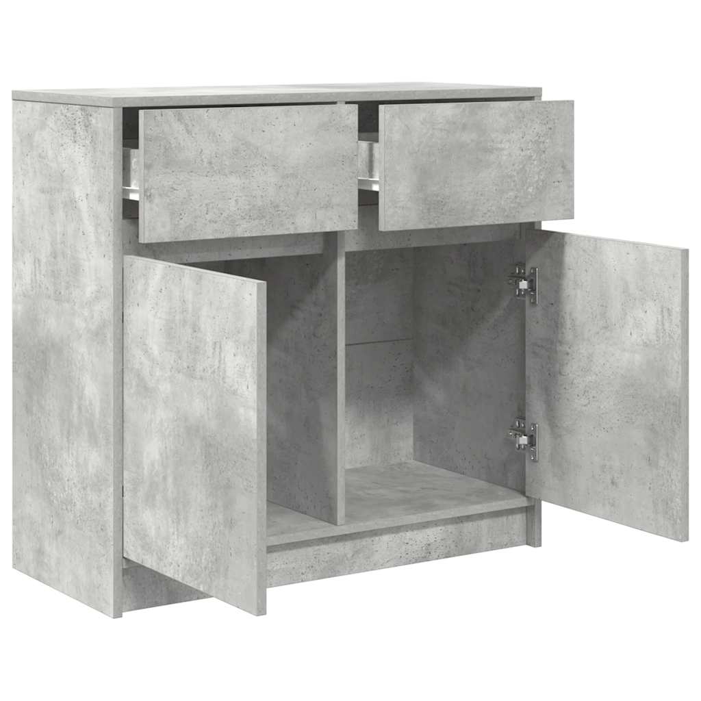 Sideboard mit Schublade Betongrau 80x34x76 cm Holzwerkstoff