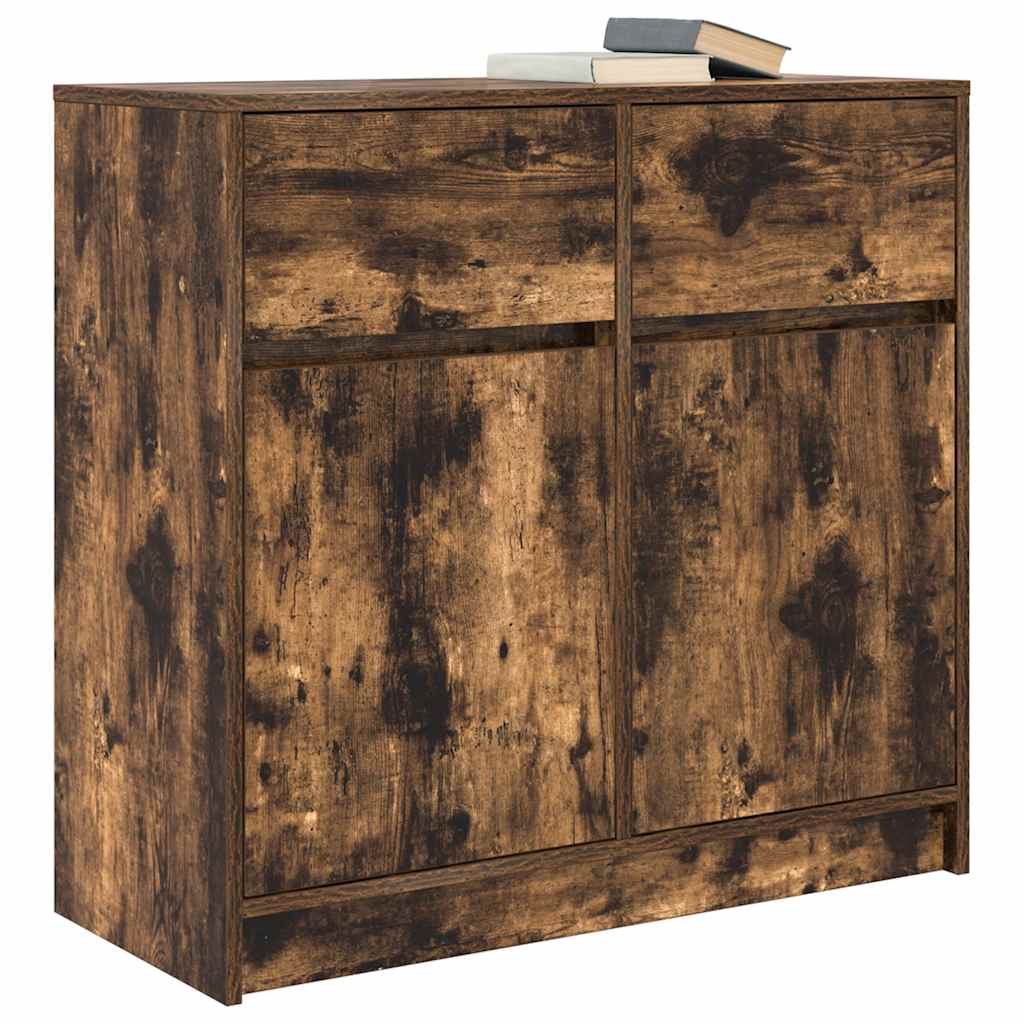 Sideboard mit Schublade Räuchereiche 80x34x76 cm Holzwerkstoff