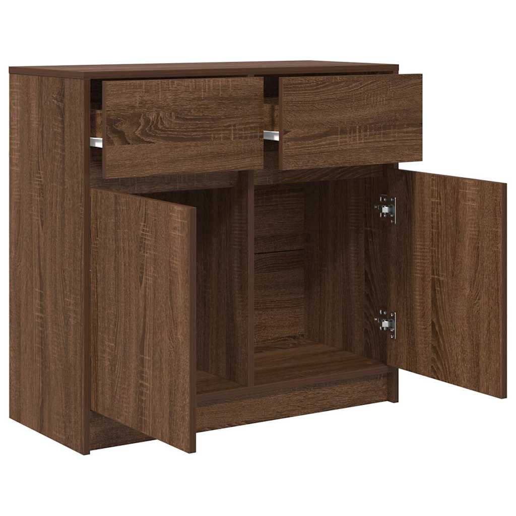 Sideboard mit Schublade Braun Eichen-Optik 80x34x76 cm