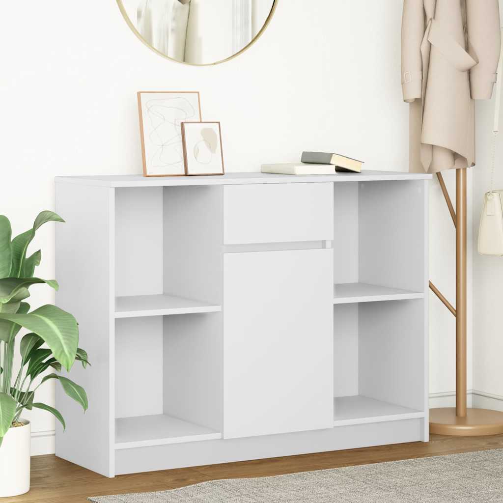 Sideboard mit Schublade Weiß 101x35x76 cm Holzwerkstoff