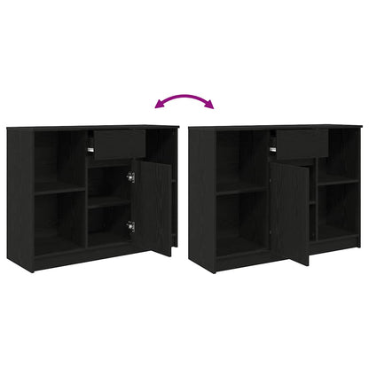 Sideboard mit Schublade Schwarz Eichen-Optik 101x35x76 cm