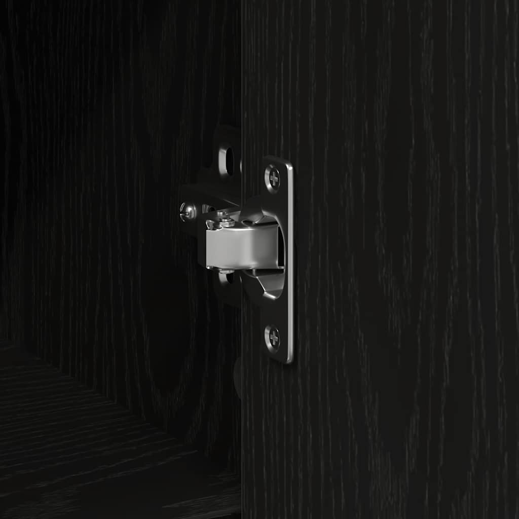Sideboard mit Schublade Schwarz Eichen-Optik 101x35x76 cm
