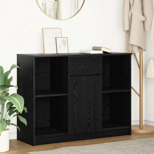 Sideboard mit Schublade Schwarz Eichen-Optik 101x35x76 cm