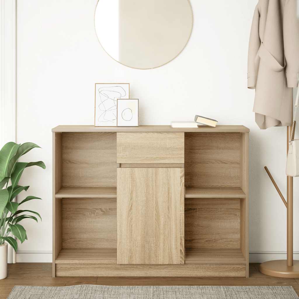 Skænk med skuffe Sonoma eg 101x35x76 cm træmateriale