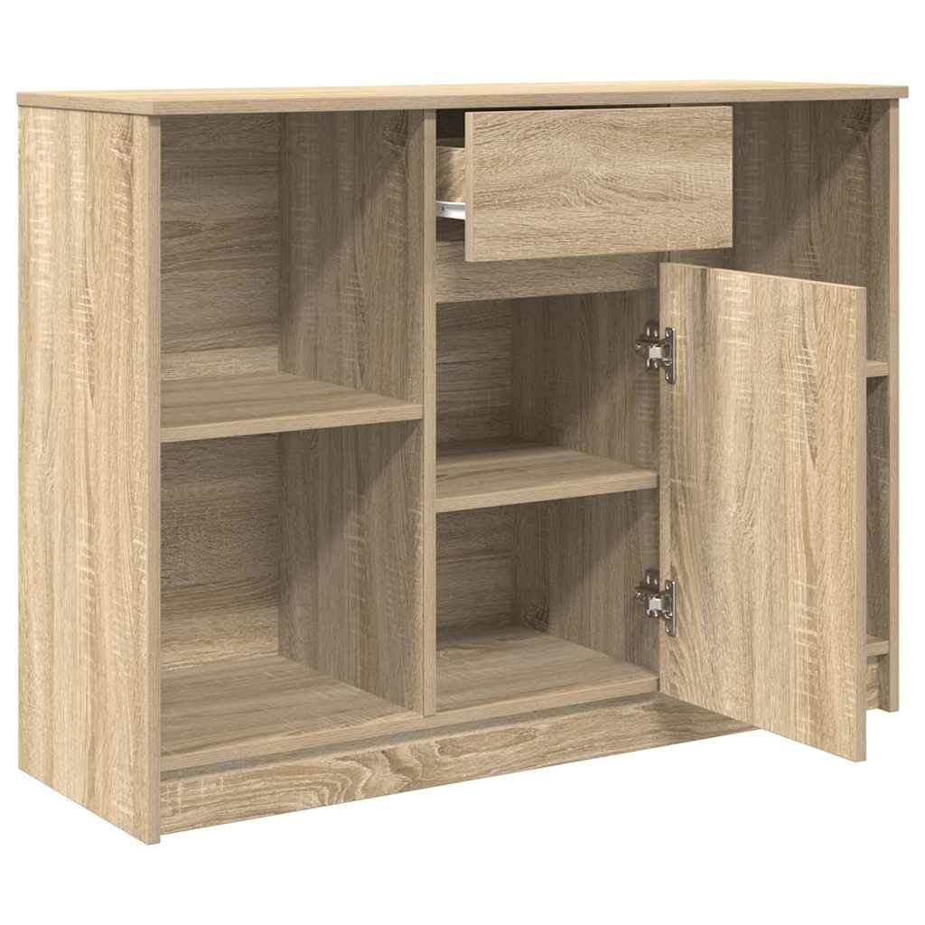Skænk med skuffe Sonoma eg 101x35x76 cm træmateriale