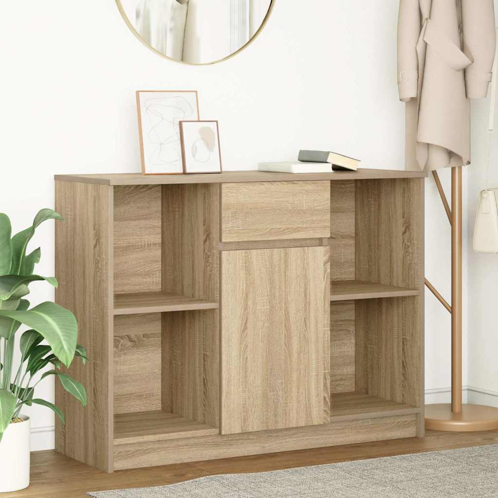 Skænk med skuffe Sonoma eg 101x35x76 cm træmateriale