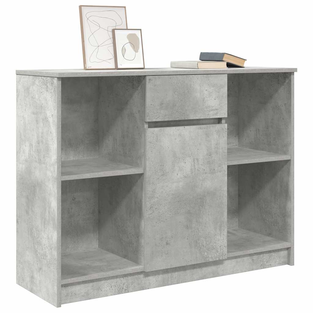 Sideboard mit Schublade Betongrau 101x35x76 cm Holzwerkstoff
