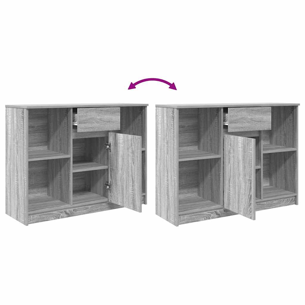 Sideboard mit Schublade Grau Sonoma 101x35x76 cm Holzwerkstoff