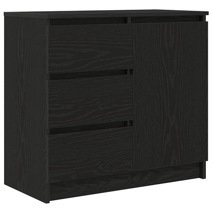 Sideboard mit Schublade Schwarz Eichen-Optik 71x35x65 cm