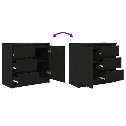 Sideboard mit Schublade Schwarz Eichen-Optik 71x35x65 cm