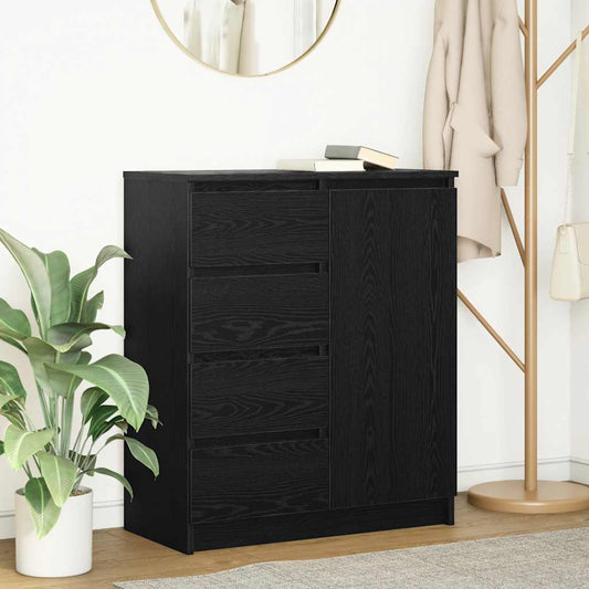 Sideboard mit Schubladen Schwarz Eichen-Optik 71x35x84 cm