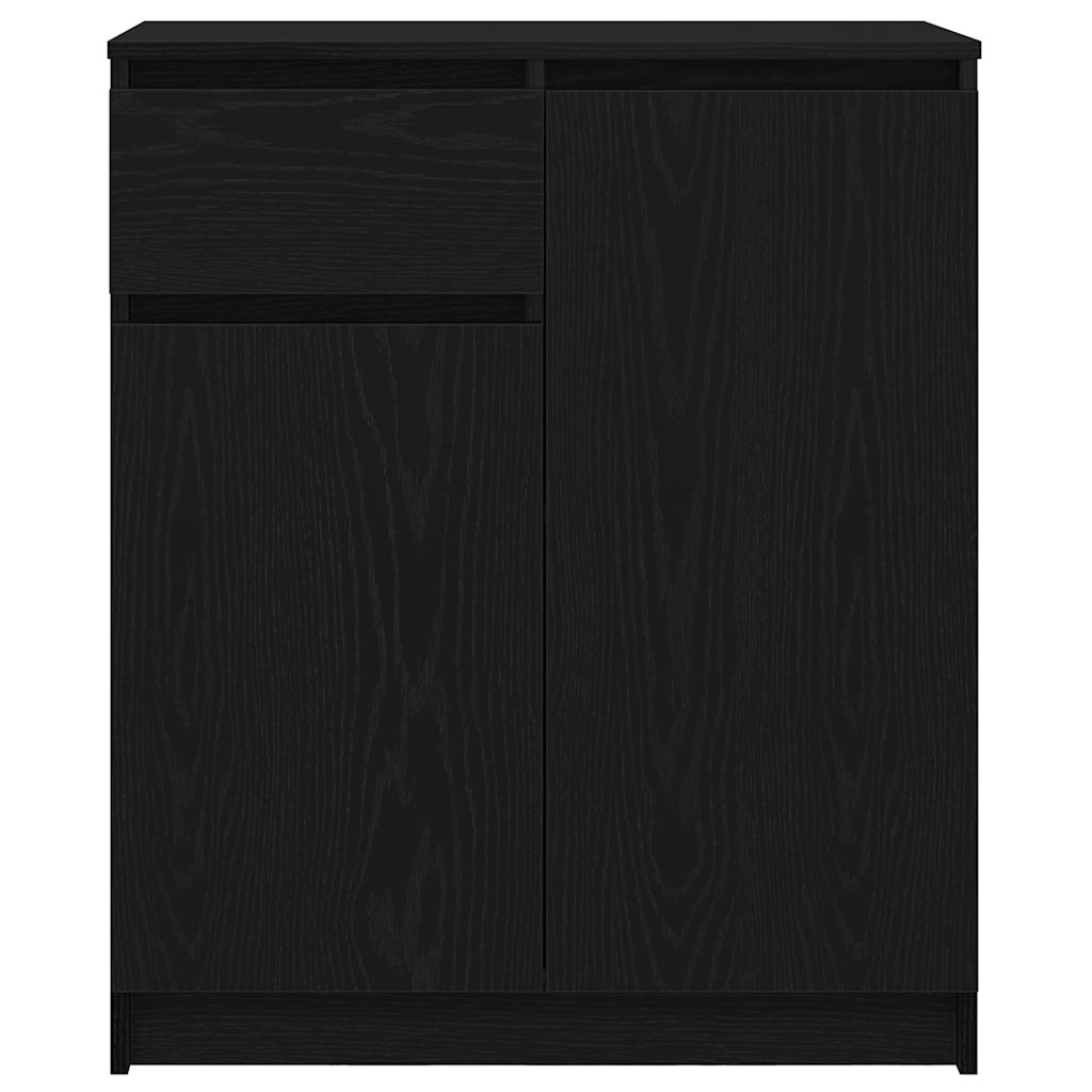 Sideboard mit Schublade Schwarz Eichen-Optik 71x35x84 cm