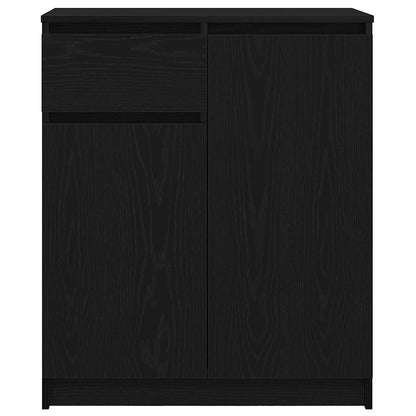 Sideboard mit Schublade Schwarz Eichen-Optik 71x35x84 cm