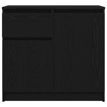 Sideboard mit Schublade Schwarz Eichen-Optik 71x35x65 cm