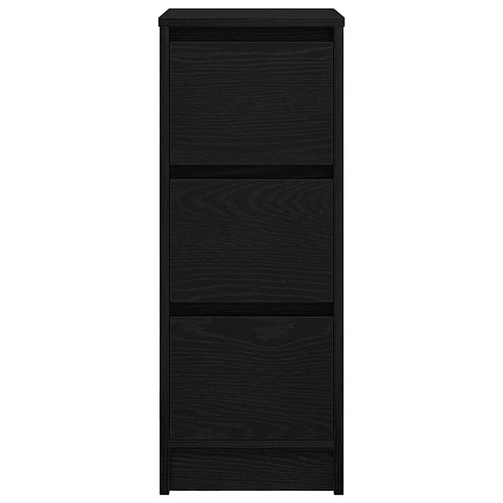 Sideboard Schwarz Eichen-Optik 29,5x34x76 cm Holzwerkstoff