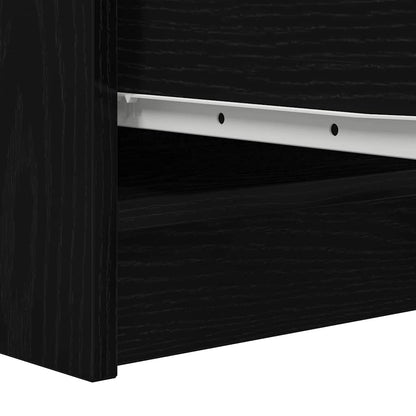 Sideboard Schwarz Eichen-Optik 29,5x34x76 cm Holzwerkstoff