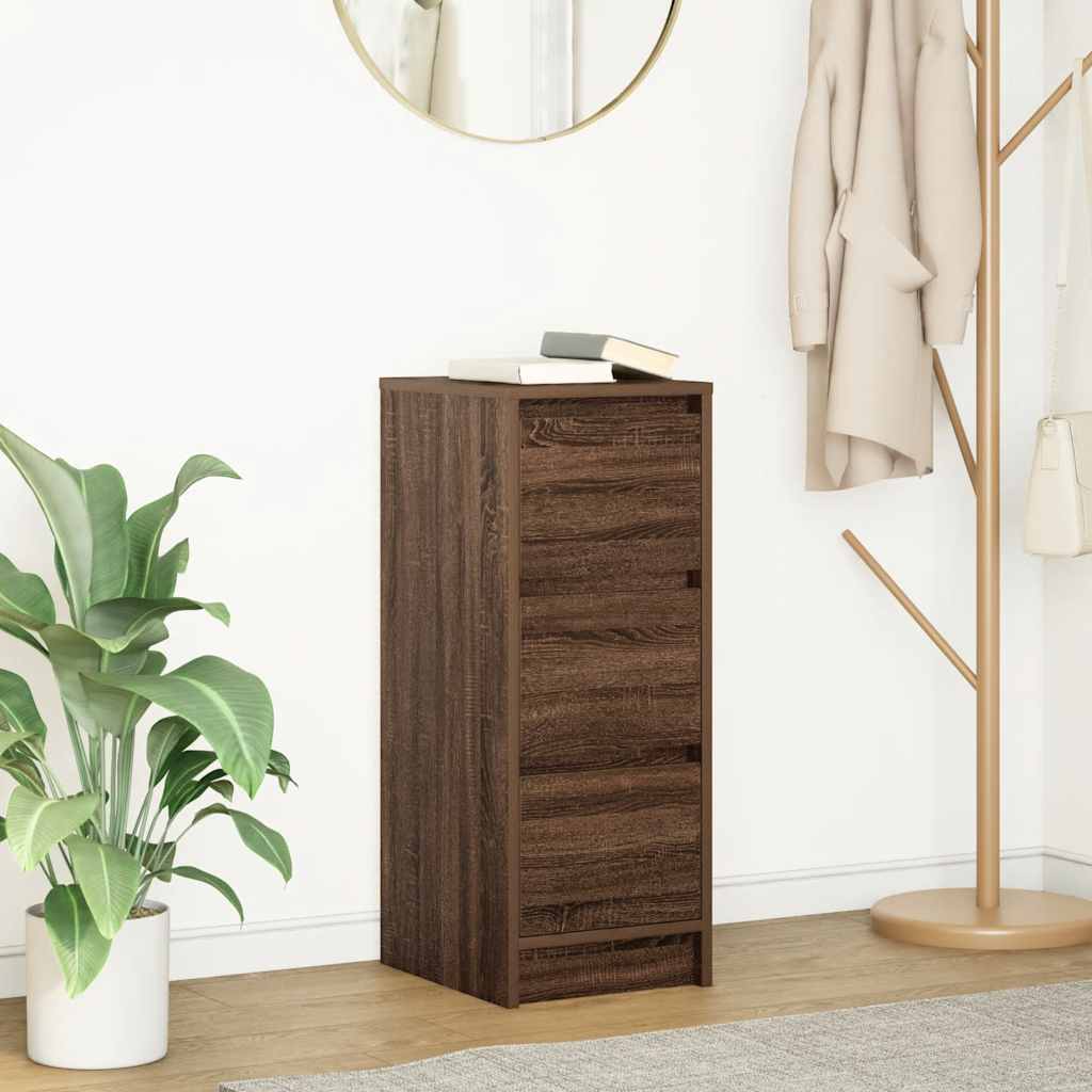 Sideboard Braun Eichen-Optik 29,5x34x76 cm Holzwerkstoff