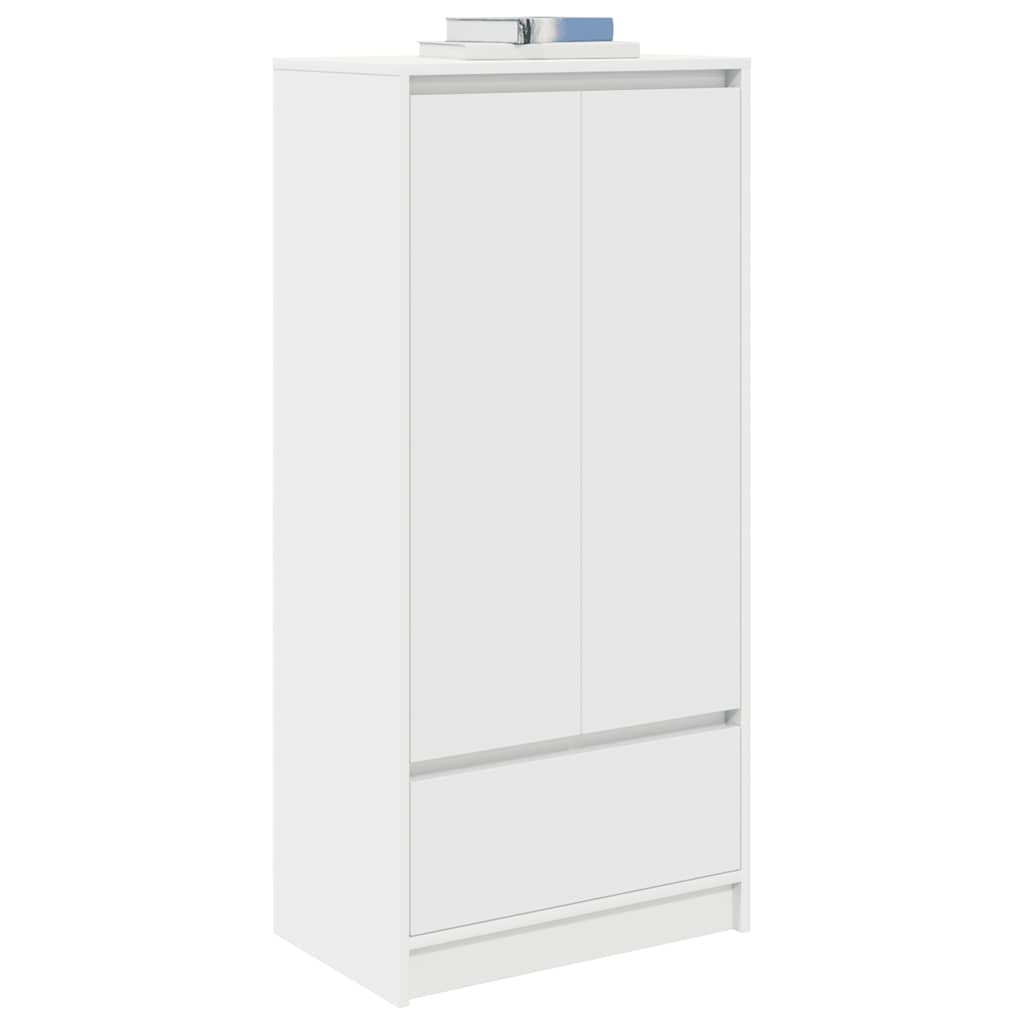 Schrank mit Schublade Weiß 55,5x34x119,5 cm Holzwerkstoff