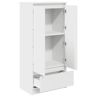 Schrank mit Schublade Weiß 55,5x34x119,5 cm Holzwerkstoff