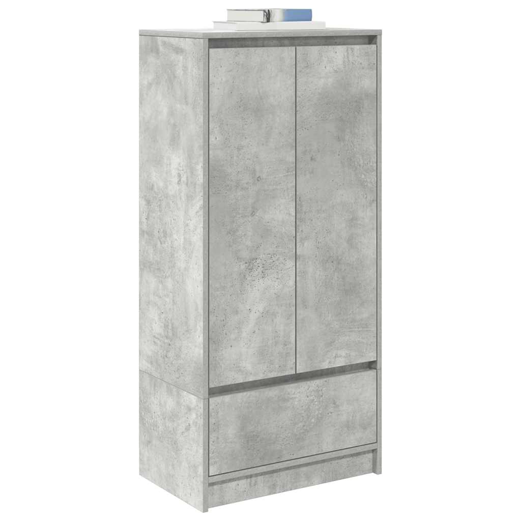 Schrank mit Schublade Betongrau 55,5x34x119,5 cm Holzwerkstoff