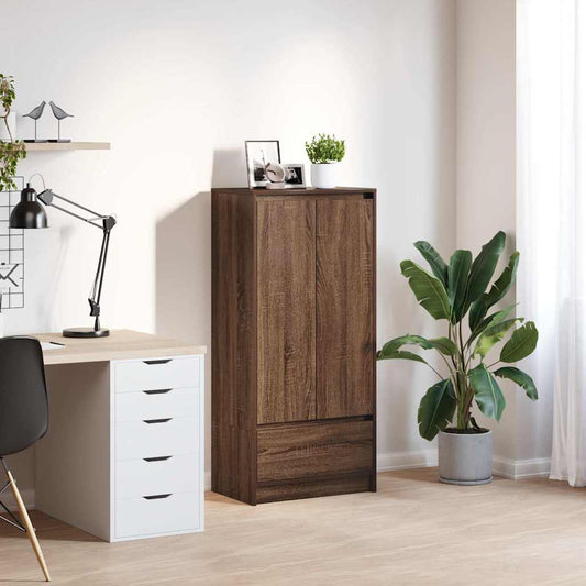 Schrank mit Schublade Braun Eichen-Optik 55,5x34x119,5 cm