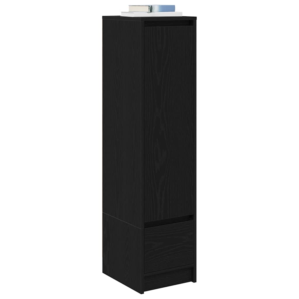 Highboard Schwarz Eichen-Optik 29,5x34x119,5 cm Holzwerkstoff