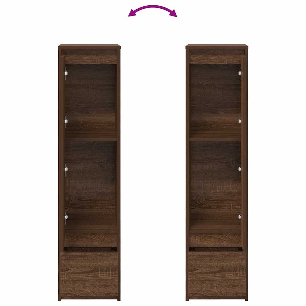 Highboard Brown Oak Look 29,5x34x119,5 cm Træmateriale