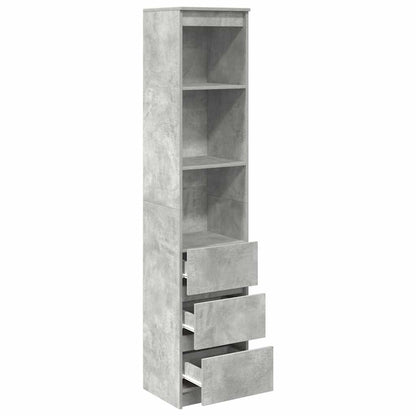 Highboard Betongrau 37,5x35x180 cm Holzwerkstoff