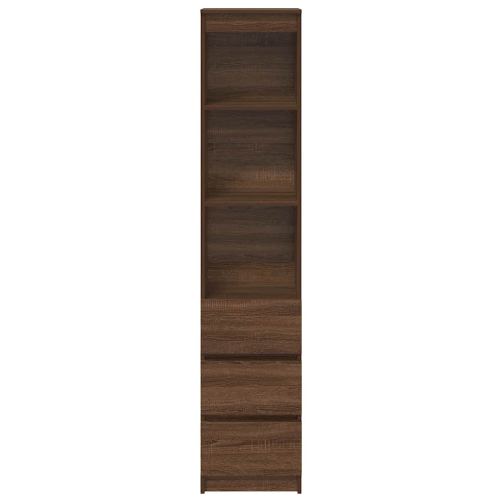 Highboard Braun Eichen-Optik 37,5x35x180 cm Holzwerkstoff