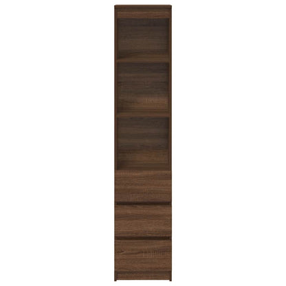 Highboard Braun Eichen-Optik 37,5x35x180 cm Holzwerkstoff
