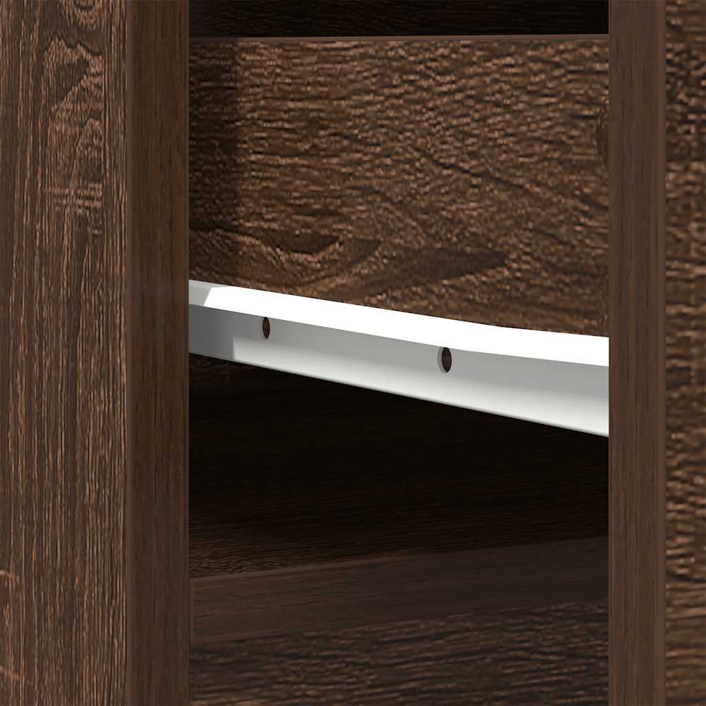 Highboard Braun Eichen-Optik 37,5x35x180 cm Holzwerkstoff