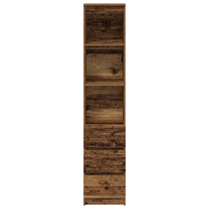 Highboard gammelt træ look 37,5x35x180 cm træmateriale
