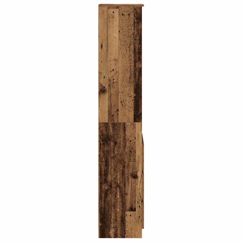 Highboard gammelt træ look 37,5x35x180 cm træmateriale