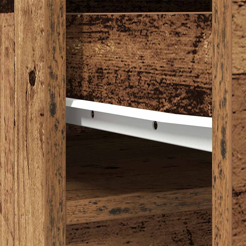 Highboard gammelt træ look 37,5x35x180 cm træmateriale