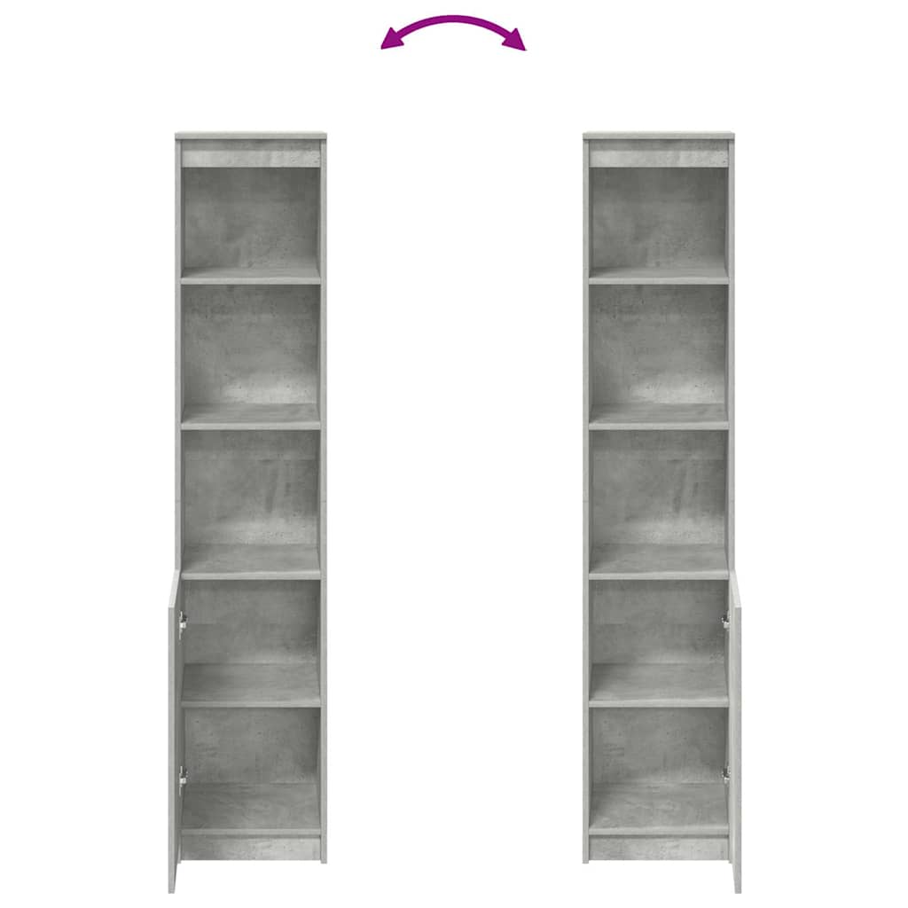Highboard Beton Grå 37,5x35x180 cm Træmateriale