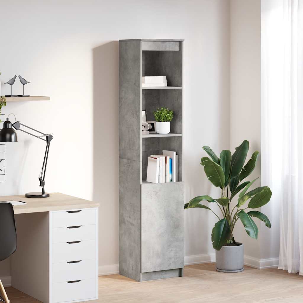 Highboard Beton Grå 37,5x35x180 cm Træmateriale