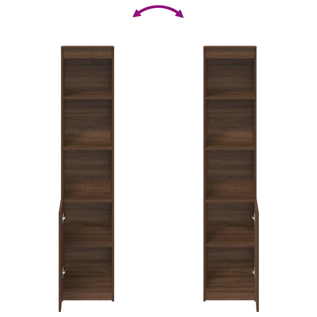 Highboard Brun Eg Look 37,5x35x180 cm Træmateriale
