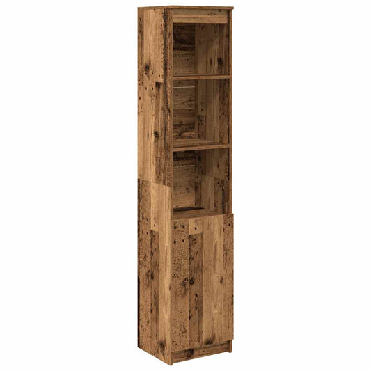 Highboard gammelt træ look 37,5x35x180 cm træmateriale