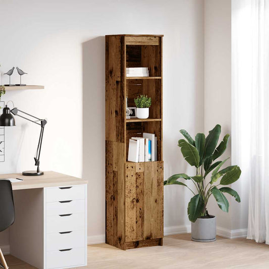 Highboard gammelt træ look 37,5x35x180 cm træmateriale