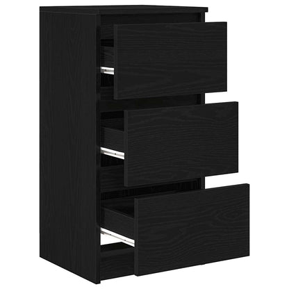 Sideboard Schwarz Eichen-Optik 37,5x35x76 cm Holzwerkstoff