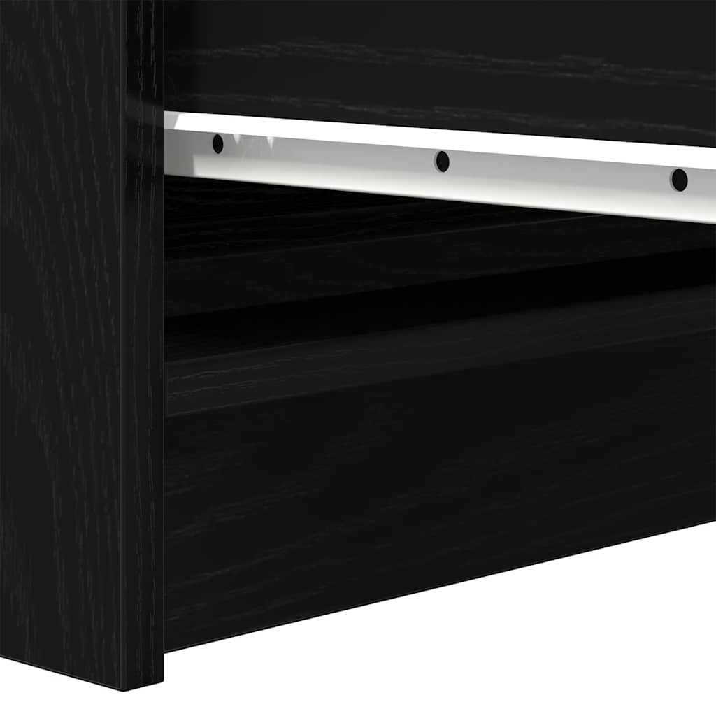 Sideboard Schwarz Eichen-Optik 37,5x35x76 cm Holzwerkstoff