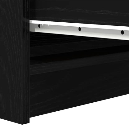 Sideboard Schwarz Eichen-Optik 37,5x35x76 cm Holzwerkstoff