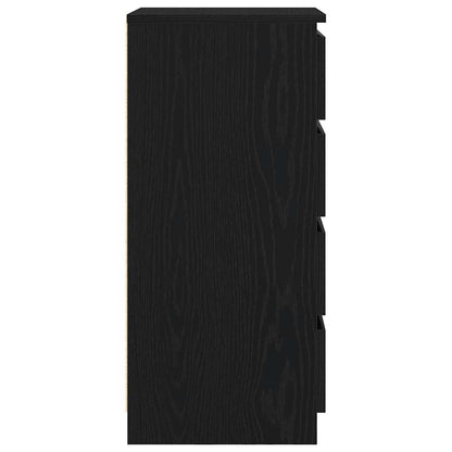 Sideboard Schwarz Eichen-Optik 37,5x35x76 cm Holzwerkstoff
