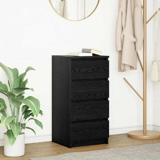 Sideboard Schwarz Eichen-Optik 37,5x35x76 cm Holzwerkstoff