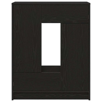 Sideboard mit Schubladen Türen Schwarz Eichen-Optik 73x31x90 cm