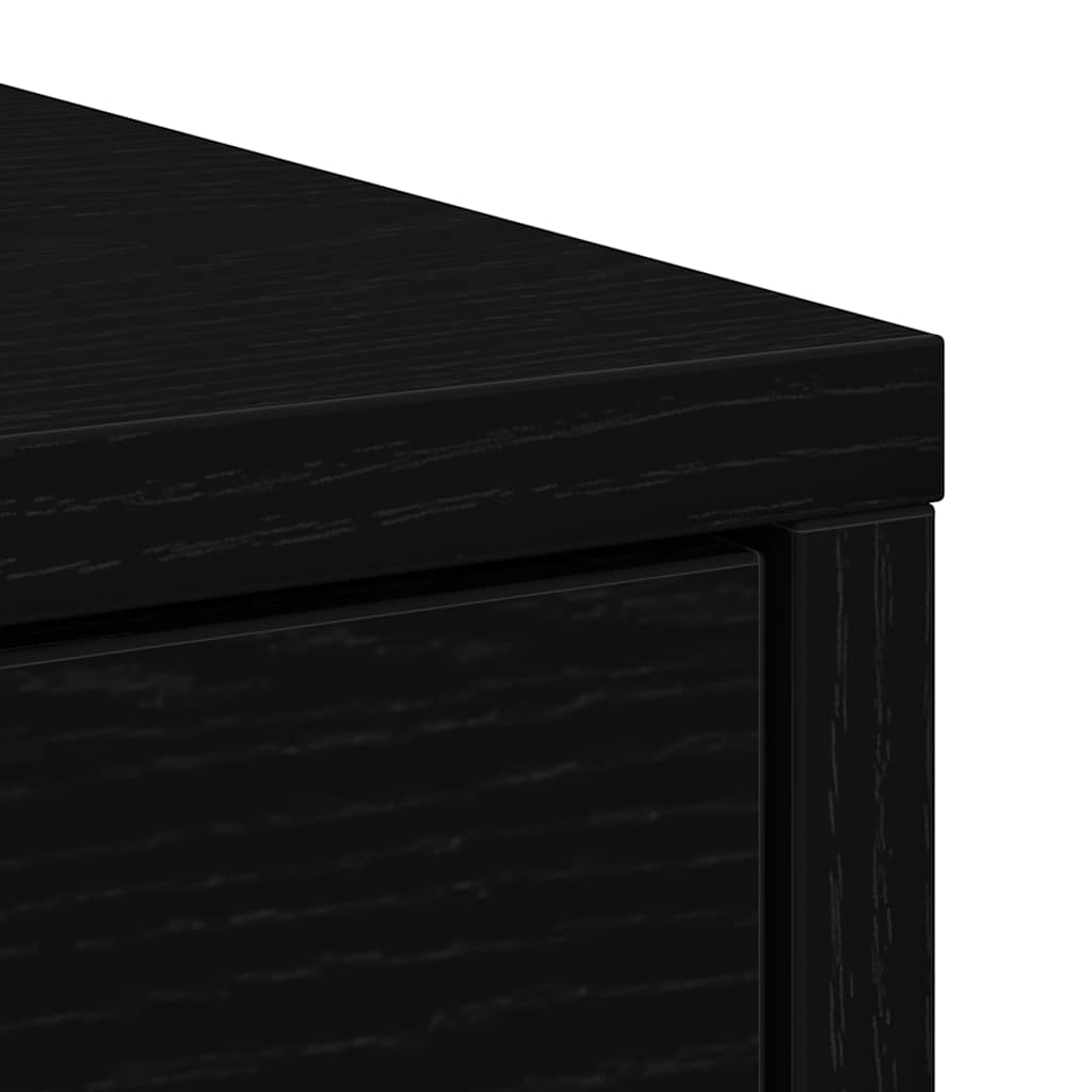 Sideboard mit Schubladen Türen Schwarz Eichen-Optik 73x31x90 cm
